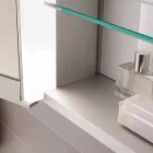 Modern Wall Mirror with 3 Doors in Silver Painted Aluminum - Demon Viadurini