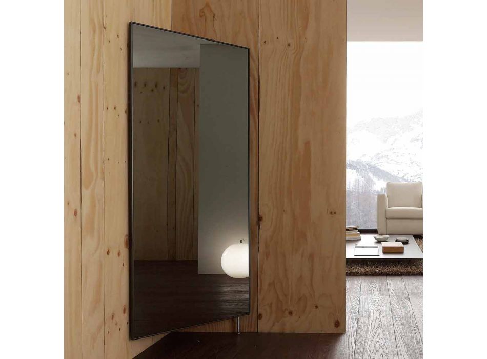 Wall Mirror with Opening Door and Coat Hooks Made in Italy - Boro Viadurini