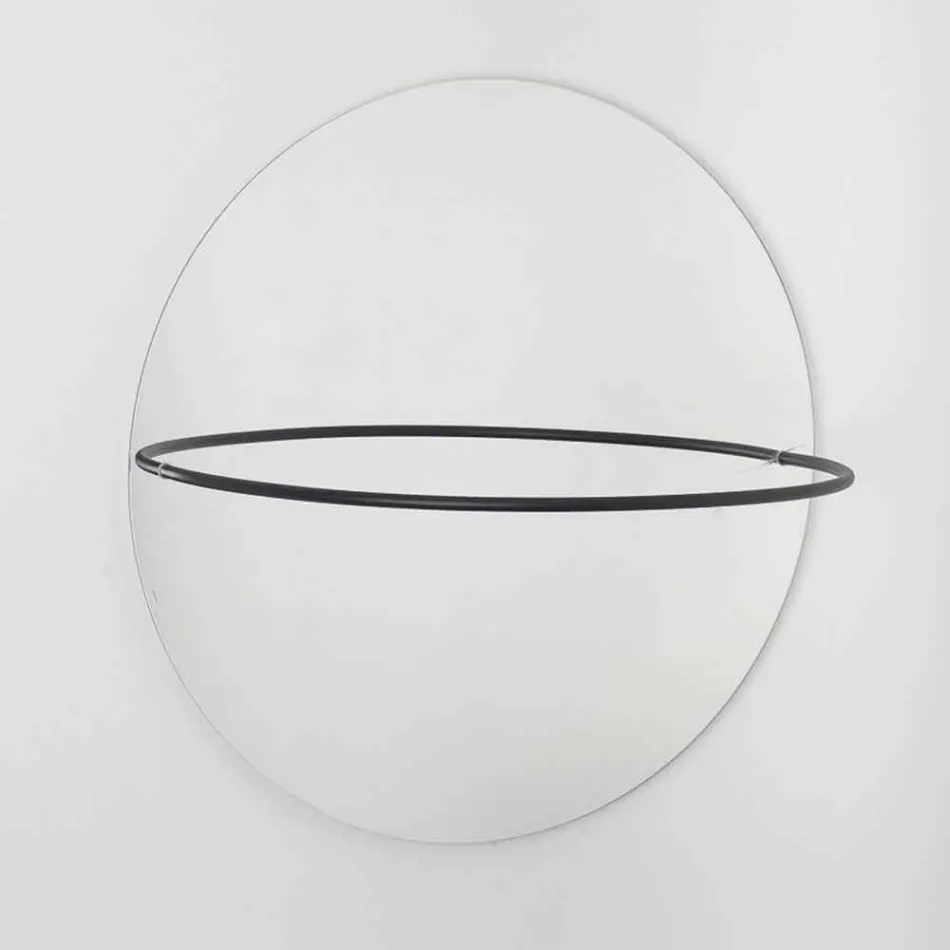 Wall Mirror with Modern Steel Coat Rack Made in Italy - Chioccia Viadurini