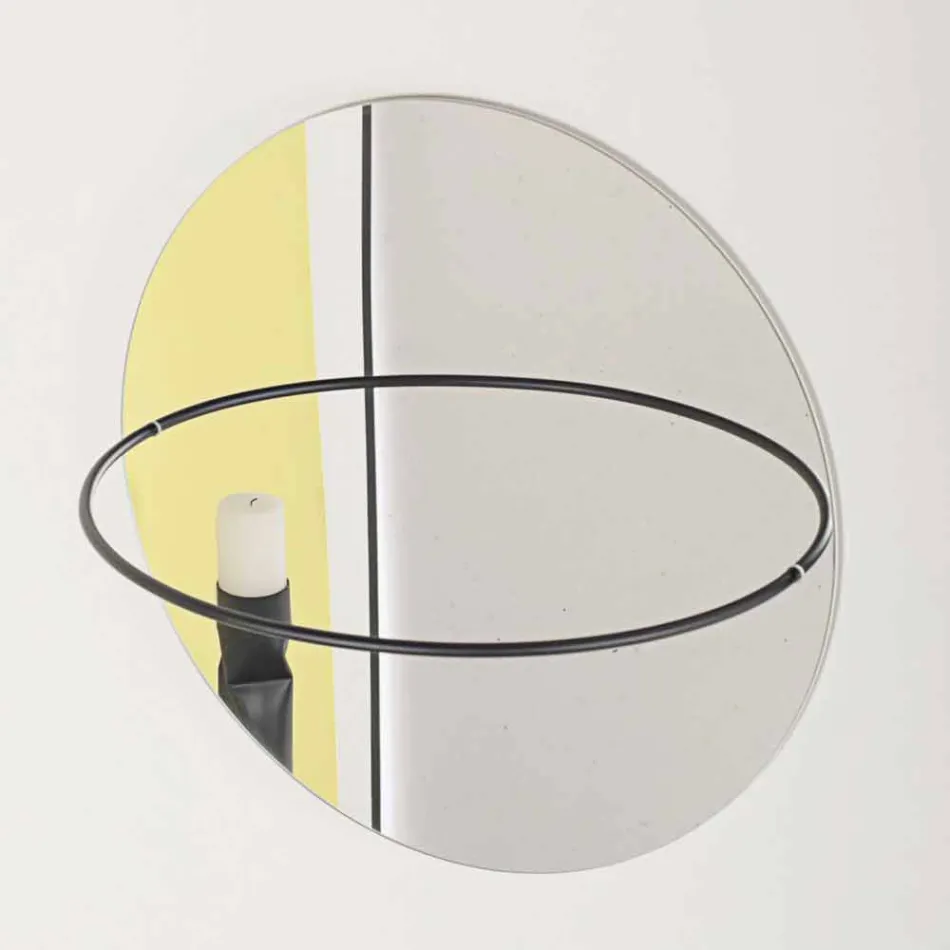 Wall Mirror with Modern Steel Coat Rack Made in Italy - Chioccia Viadurini