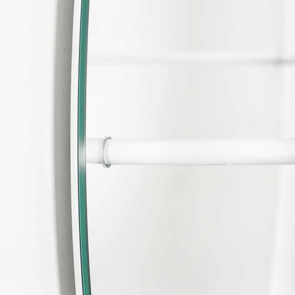 Wall Mirror with Modern Steel Coat Rack Made in Italy - Chioccia Viadurini