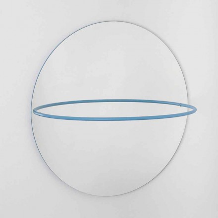 Wall Mirror with Modern Steel Coat Rack Made in Italy - Chioccia Viadurini