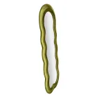 Wall Mirror with MDF Frame Covered in Velvet - White Viadurini