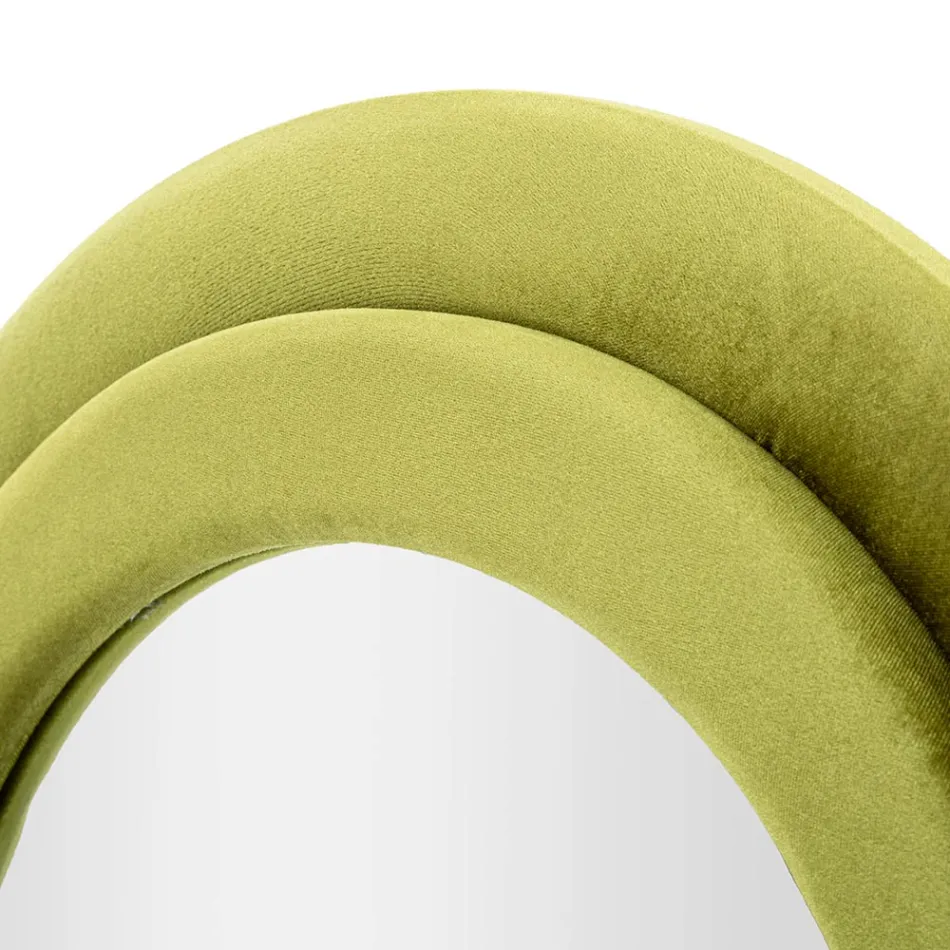 Wall Mirror with MDF Frame Covered in Velvet - White Viadurini