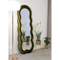 Wall Mirror with MDF Frame Covered in Velvet - White