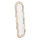 Wall Mirror with MDF Frame Covered in Velvet - White Viadurini