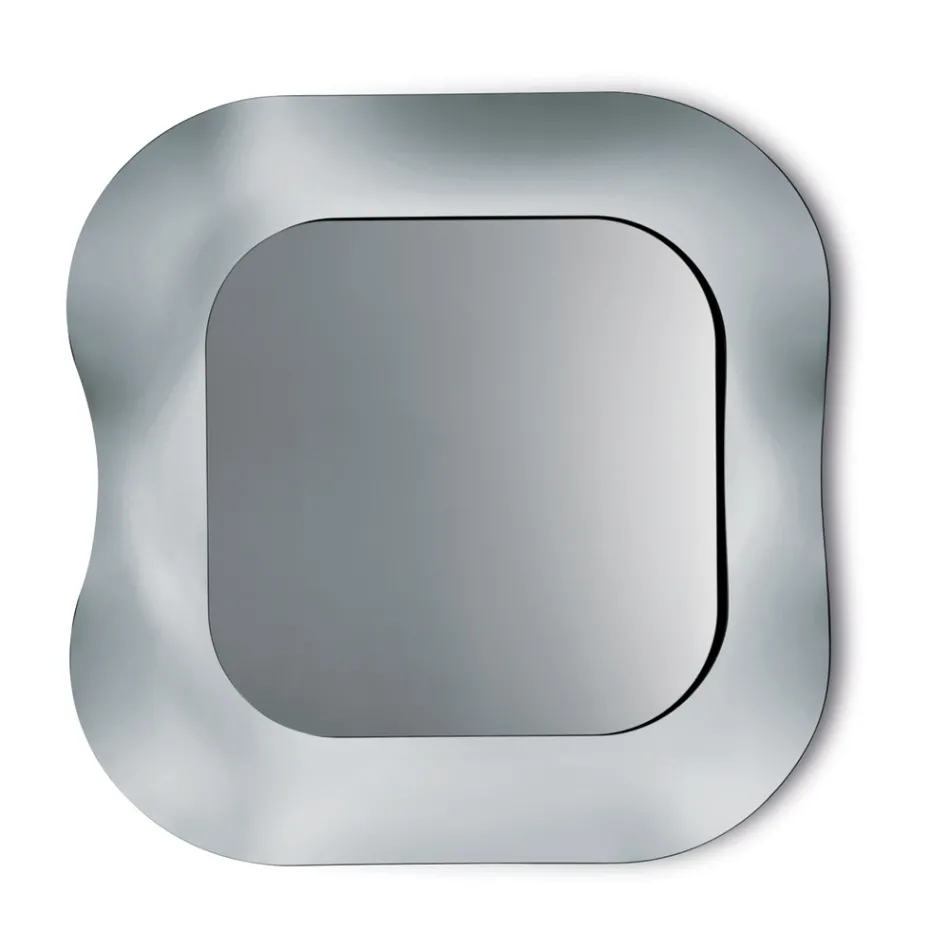 Wall Mirror with Frame in Fused Glass Made in Italy - Adored Viadurini