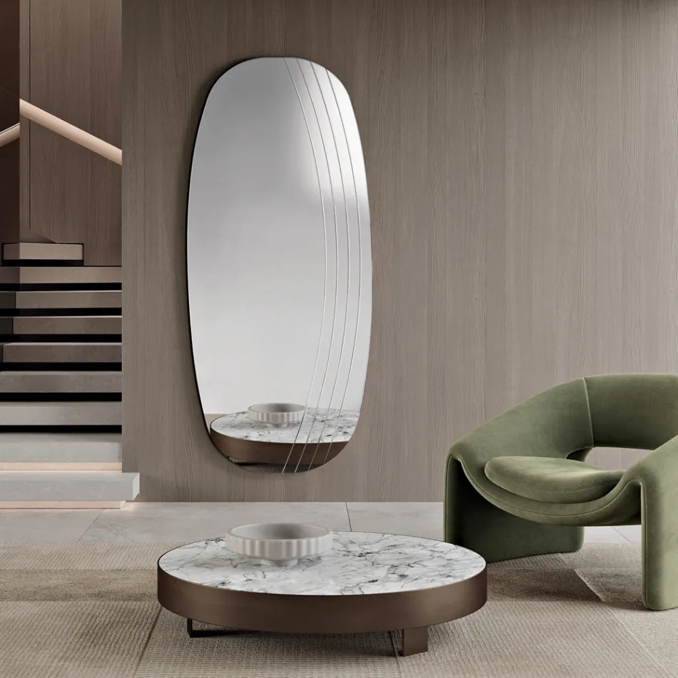 Arabella Wall Mirror with Engravings Made in Italy Viadurini