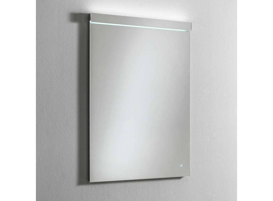 Wall Mirror with Integrated Light in Stainless Steel Made in Italy - Tuccio Viadurini