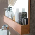 Wall Mirror with Structure and Storage Compartment in Teak Wood - Palima Viadurini