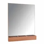 Wall Mirror with Structure and Storage Compartment in Teak Wood - Palima Viadurini