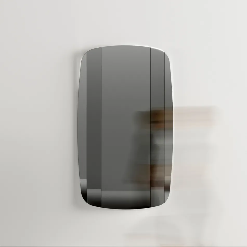 Wall Mirror with Structure in Black Painted Wood Made in Italy - Arya Viadurini