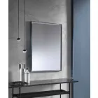 Wall Mirror with Aluminum Frame and LED Light Made in Italy - Chik Viadurini