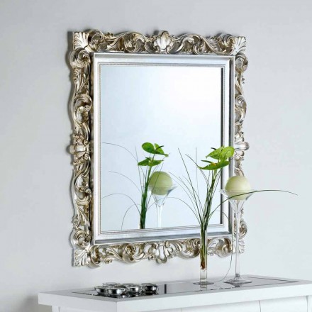 Design wall mirror with Marsy decorated frame, 98x98 cm Viadurini