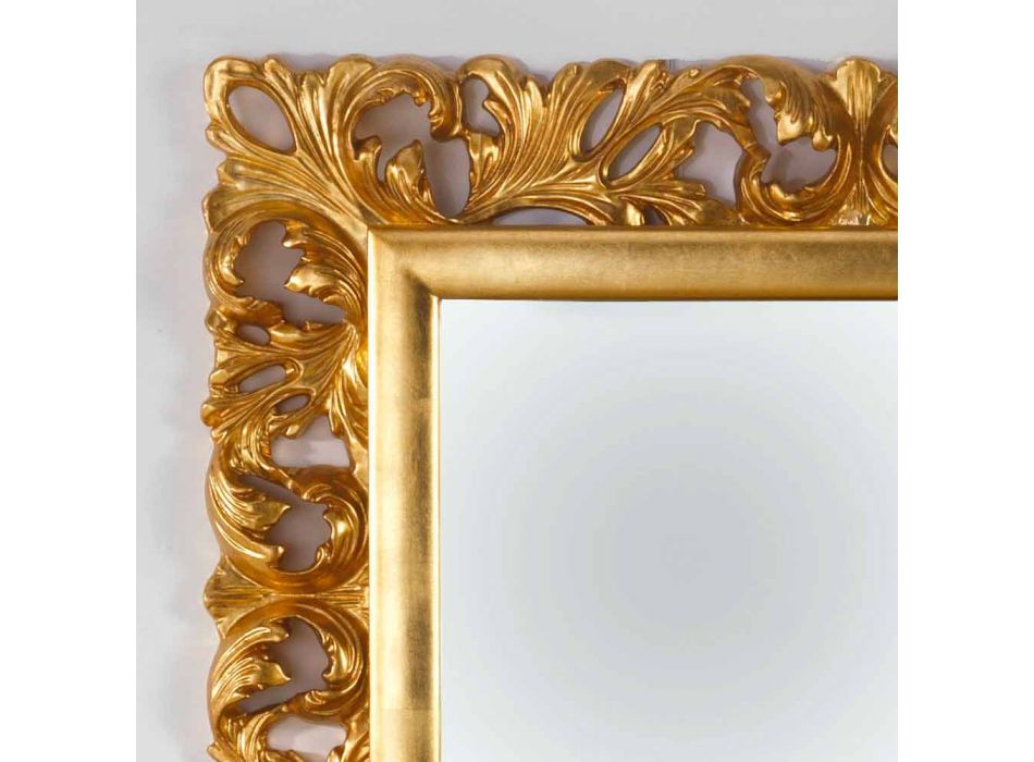 Design wall mirror with gold leaf finish Gudin, 108x87 cm Viadurini