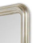 Wall Mirror in Wood with Silver Leaf Finish Made in Italy - Navona Viadurini