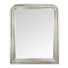Wall Mirror in Wood with Silver Leaf Finish Made in Italy - Navona Viadurini