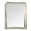 Wall Mirror in Wood with Silver Leaf Finish Made in Italy - Navona
