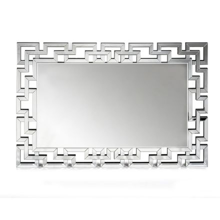 Wall Mirror in Mdf and Silvered Glass with Shaped Frame - Avolo Viadurini