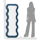 Wall Mirror in MDF Covered in Velvet with Wavy Lines - Sheldon Viadurini