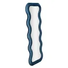 Wall Mirror in MDF Covered in Velvet with Wavy Lines - Sheldon Viadurini