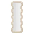 Wall Mirror in MDF Covered in Velvet with Wavy Lines - Sheldon Viadurini