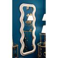 Wall Mirror in MDF Covered in Velvet with Wavy Lines - Sheldon