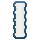 Wall Mirror in MDF Covered in Velvet with Wavy Lines - Sheldon Viadurini