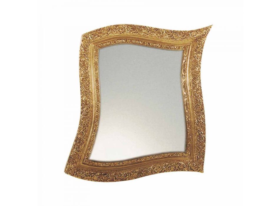 Baroque Style Wall Mirror in Iron Gold and Silver Made in Italy - Rudi