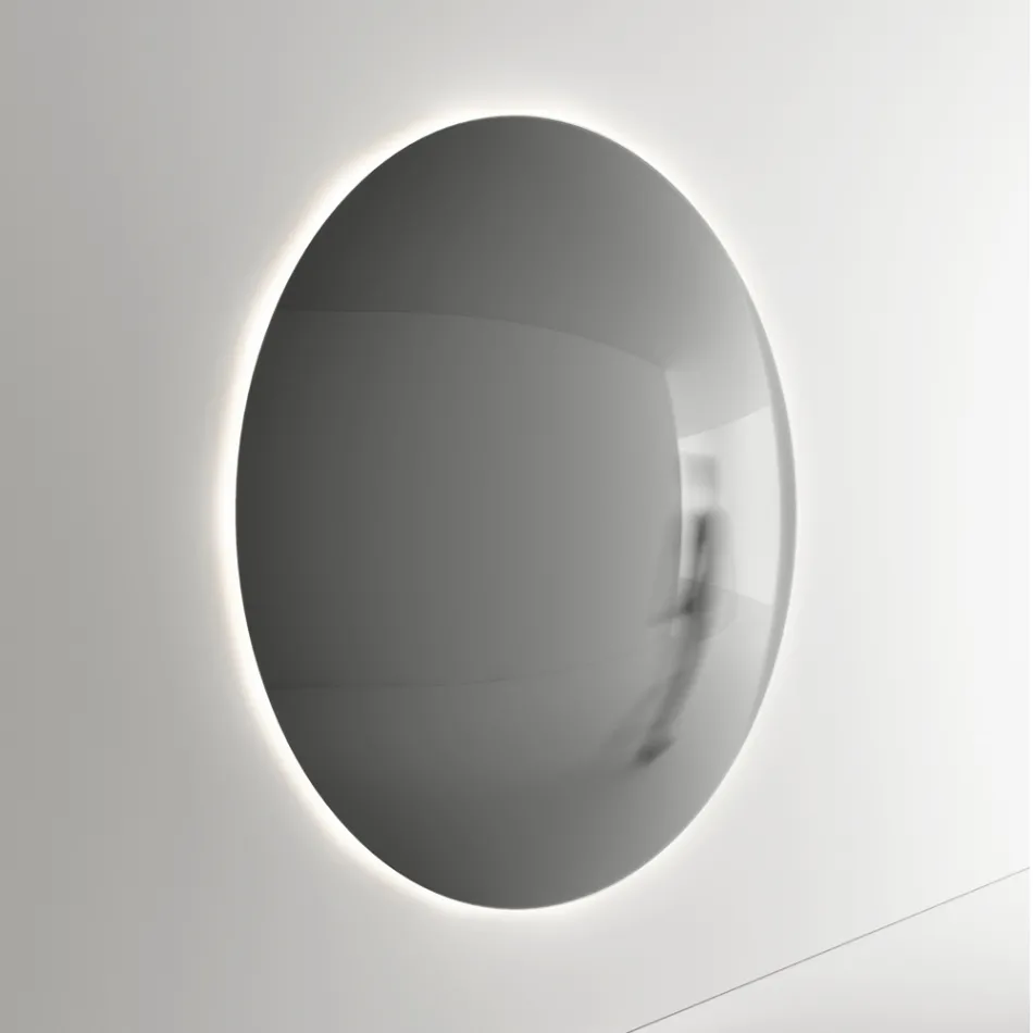 Wall Mirror in Curved Convex Glass in Different Finishes - Light Viadurini