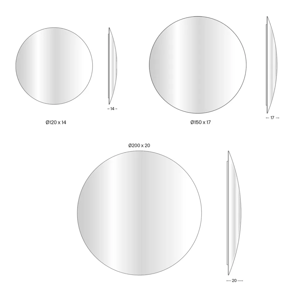 Wall Mirror in Curved Convex Glass in Different Finishes - Light Viadurini