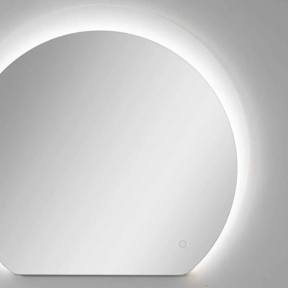 Modern Wall Mirror with Sandblasted Detail and LED Made in Italy - Rialto Viadurini