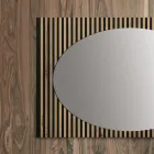 Oval Wall Mirror with Vertical Slat Support Made in Italy - Anne Viadurini