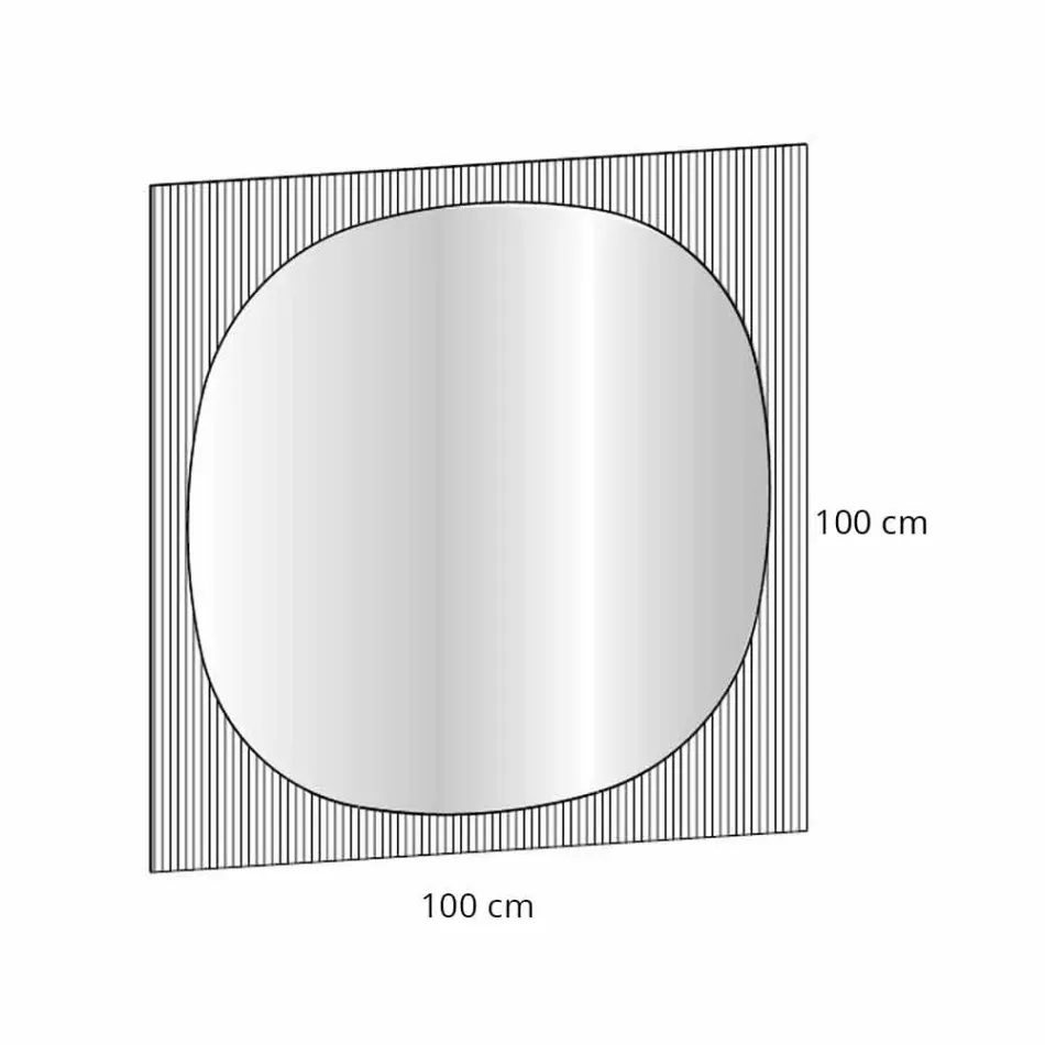 Smoked Color Modern Square Wall Mirror Made in Italy - Bandolero Viadurini