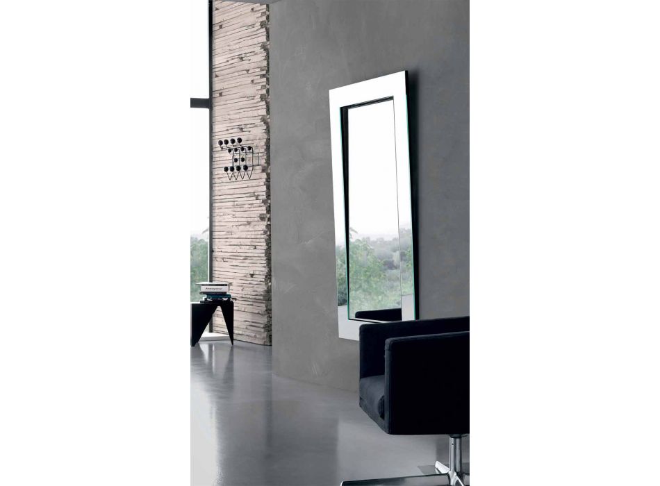 Rectangular Wall Mirror with Inclined Frame Made in Italy - Salamina Viadurini