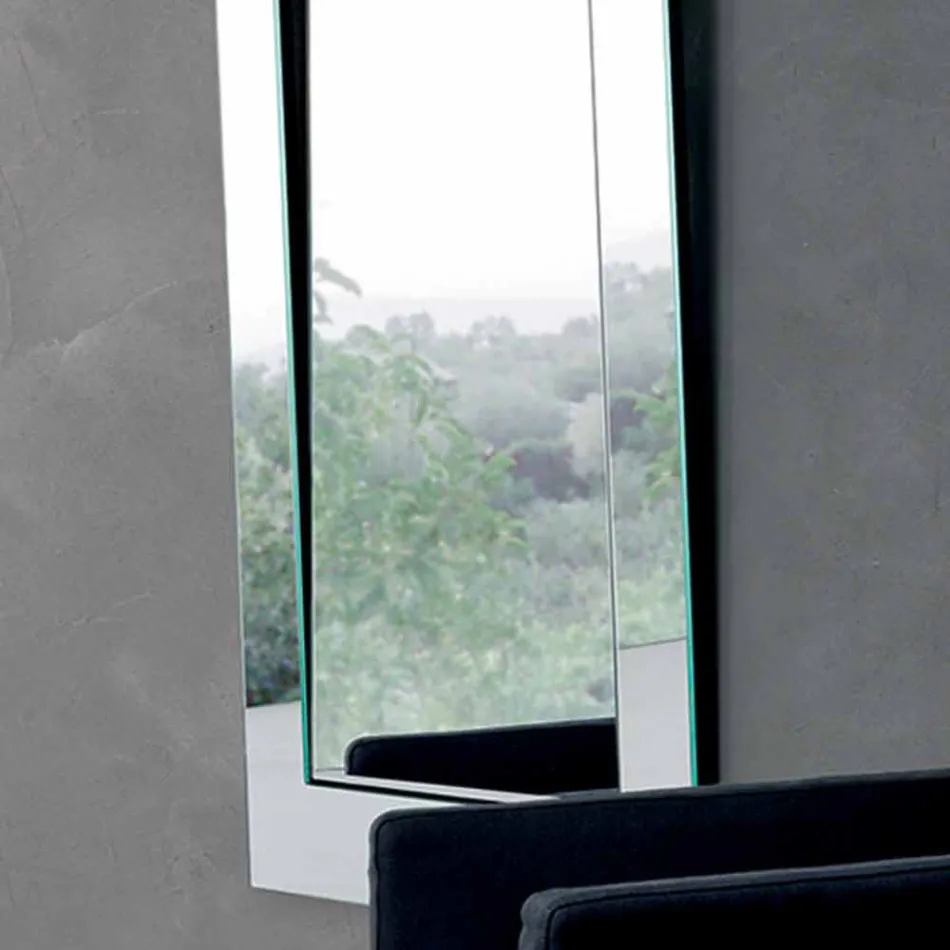 Rectangular Wall Mirror with Inclined Frame Made in Italy - Salamina Viadurini