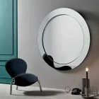 Round Wall Mirror with Inclined Frame Made in Italy - Salamina Viadurini