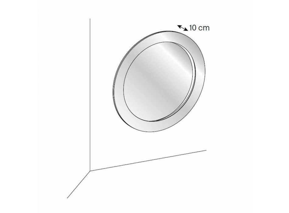 Round Wall Mirror with Inclined Frame Made in Italy - Salamina Viadurini