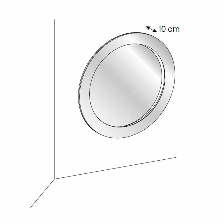 Round Wall Mirror with Inclined Frame Made in Italy - Salamina Viadurini
