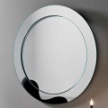 Round Wall Mirror with Inclined Frame Made in Italy - Salamina