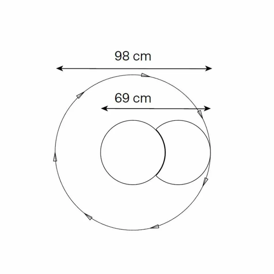 Round Wall Mirror with Satellite that Rotates 360 ° Made in Italy - Shaki Viadurini