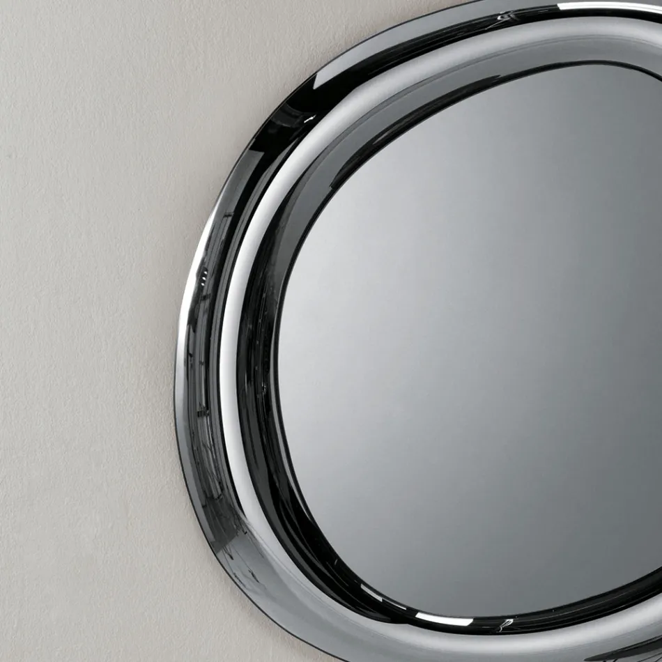 Shaped Wall Mirror with Curved Frame Made in Italy - Babila Viadurini