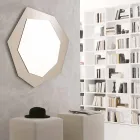 Shaped Wall Mirror with Glass Frame Made in Italy - Chlorine Viadurini