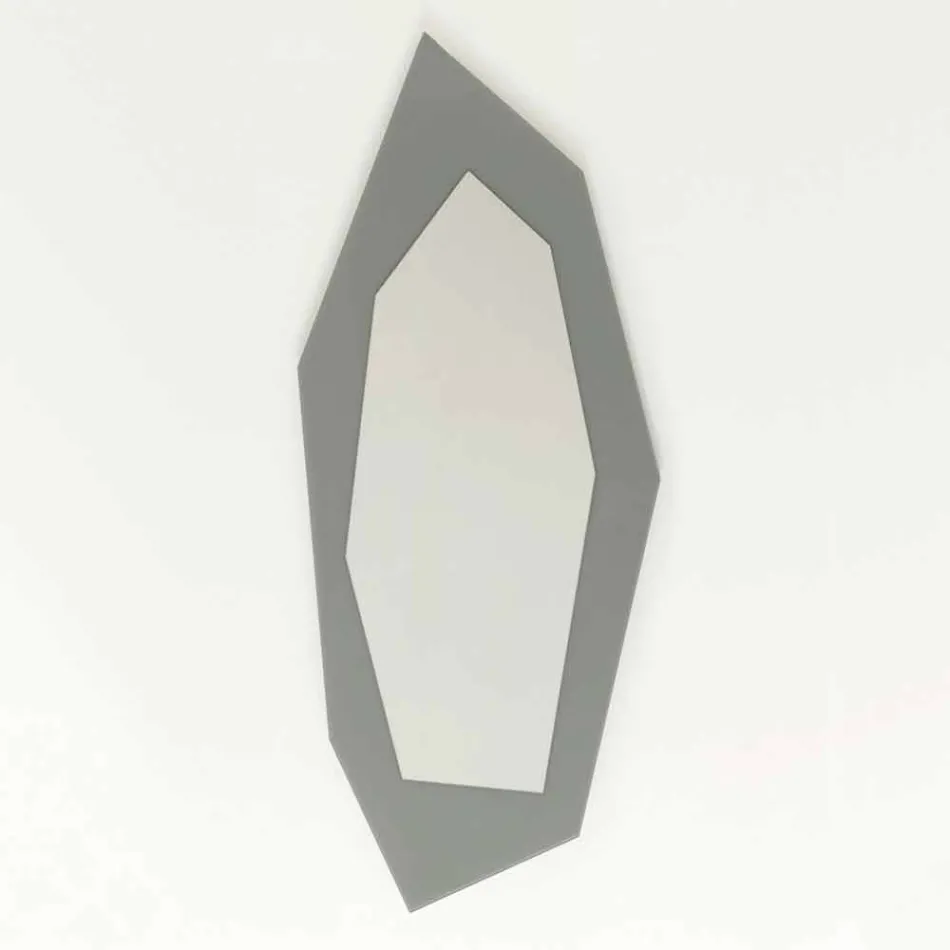 Shaped Wall Mirror with Glass Frame Made in Italy - Chlorine Viadurini