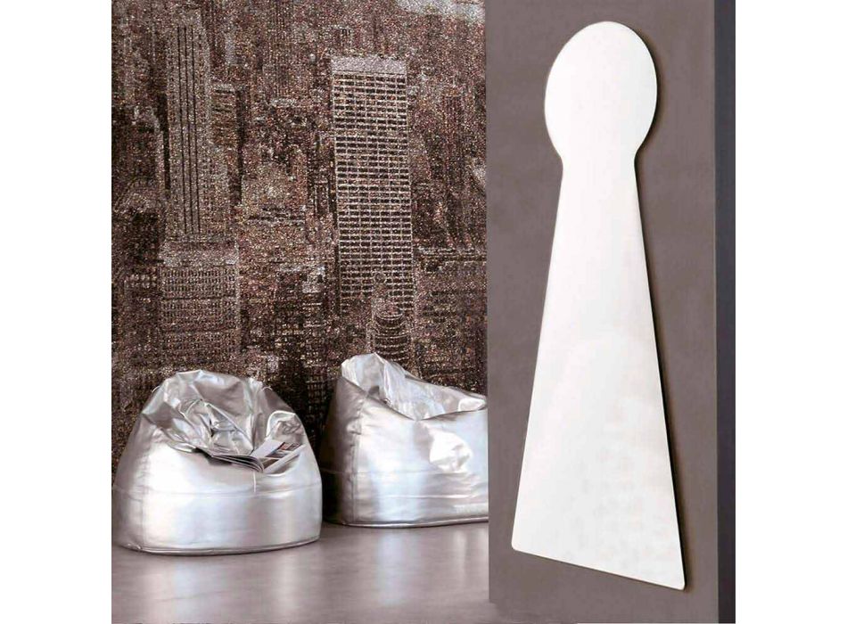 Shaped Wall Mirror with Melamine Panel Made in Italy - Bromo Viadurini