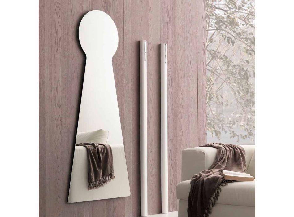 Shaped Wall Mirror with Melamine Panel Made in Italy - Bromo Viadurini