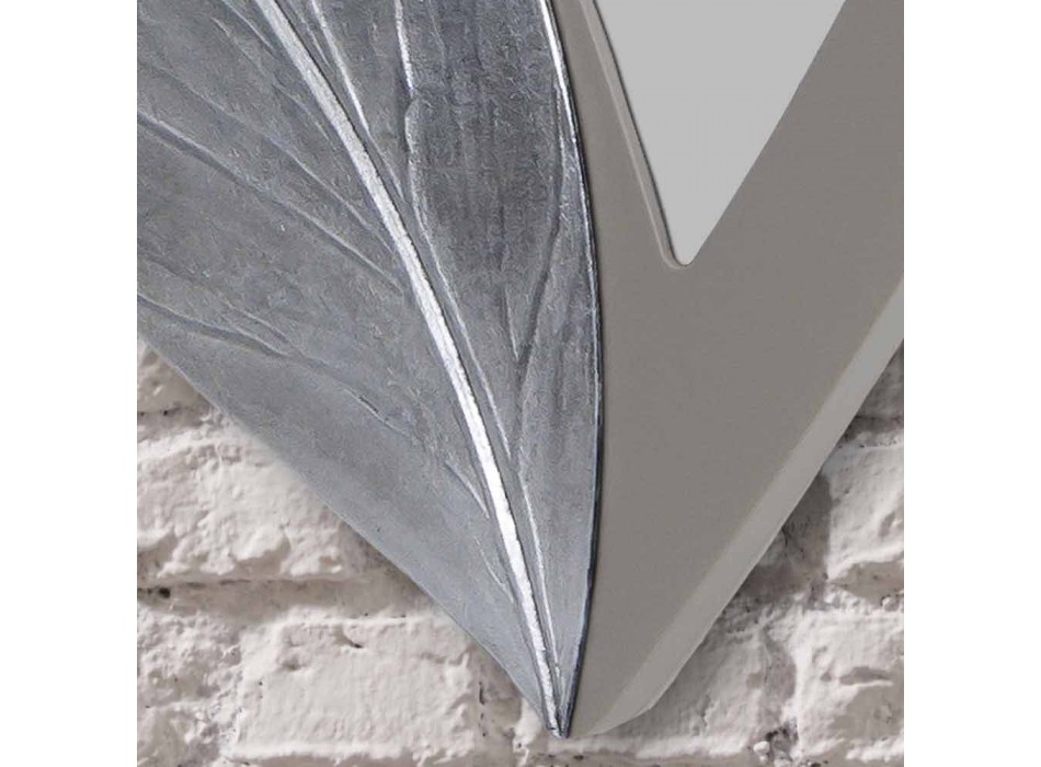 Wall mirror shaped modern dove gray lacquered made Italy Sagama Viadurini