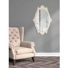 Vintage Design Wall Mirror in Brown Wood with Frame - Giangio Viadurini