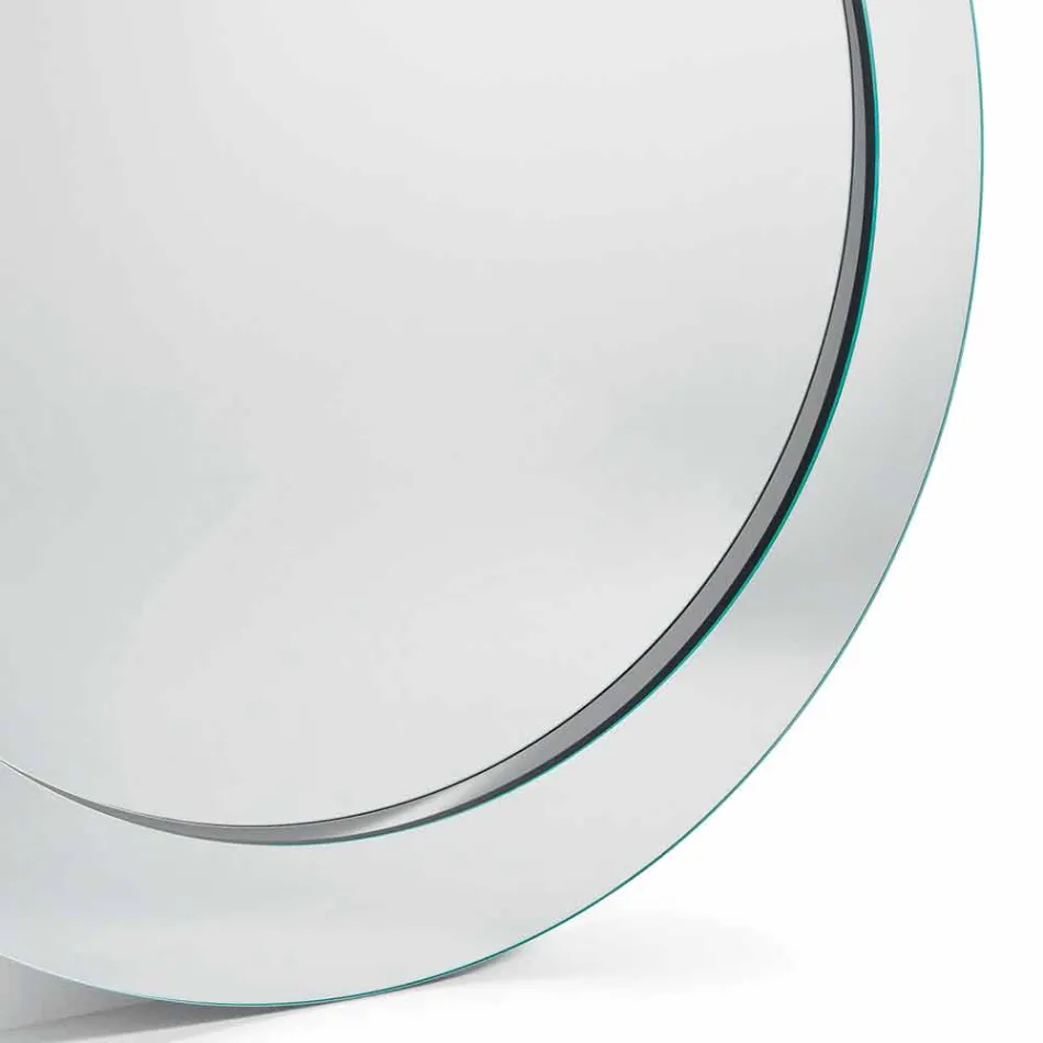 Modern Round Floor Mirror with Inclined Frame Made in Italy - Salamina Viadurini