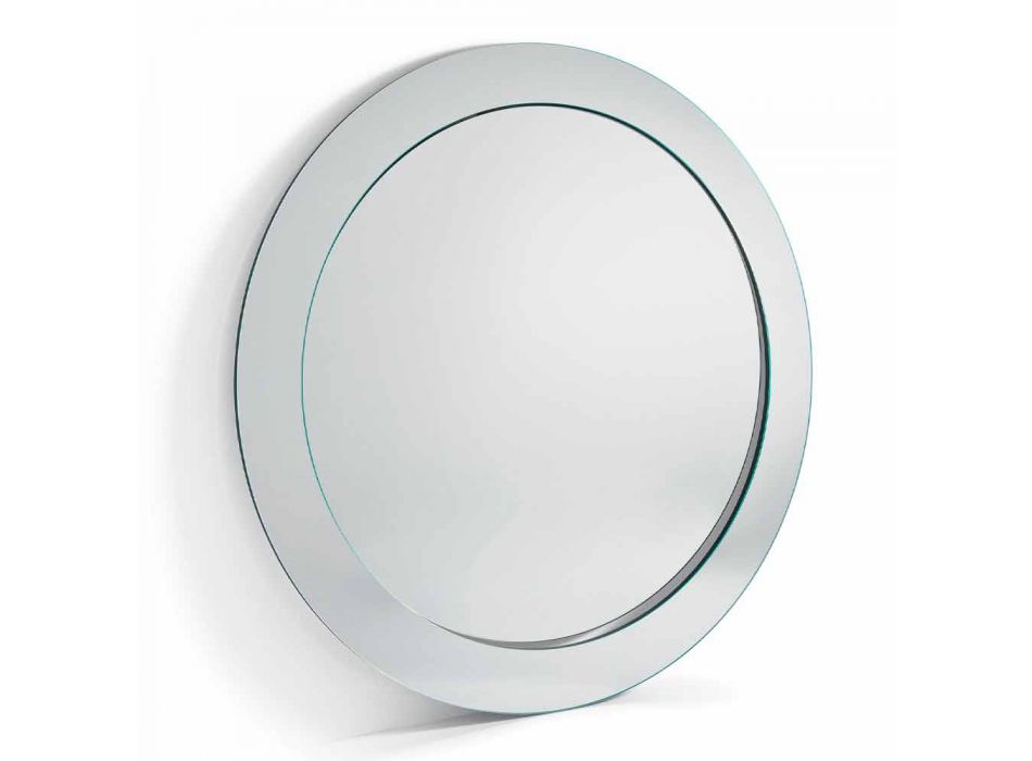 Modern Round Floor Mirror with Inclined Frame Made in Italy - Salamina Viadurini